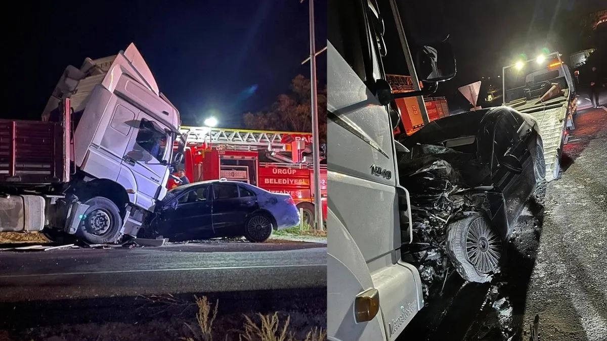 Nevşehir’de feci kaza: TIR ile otomobil kafa kafaya çarpıştı!