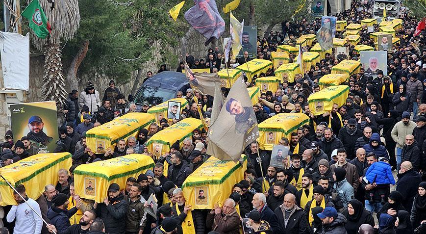 Lübnan’daki toplu cenaze töreninde intikam yemini: Harekete geçmeye hazırız